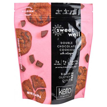 Sweetwell - Biscuits Keto Friendly, Double Chocolat - 3,2 oz