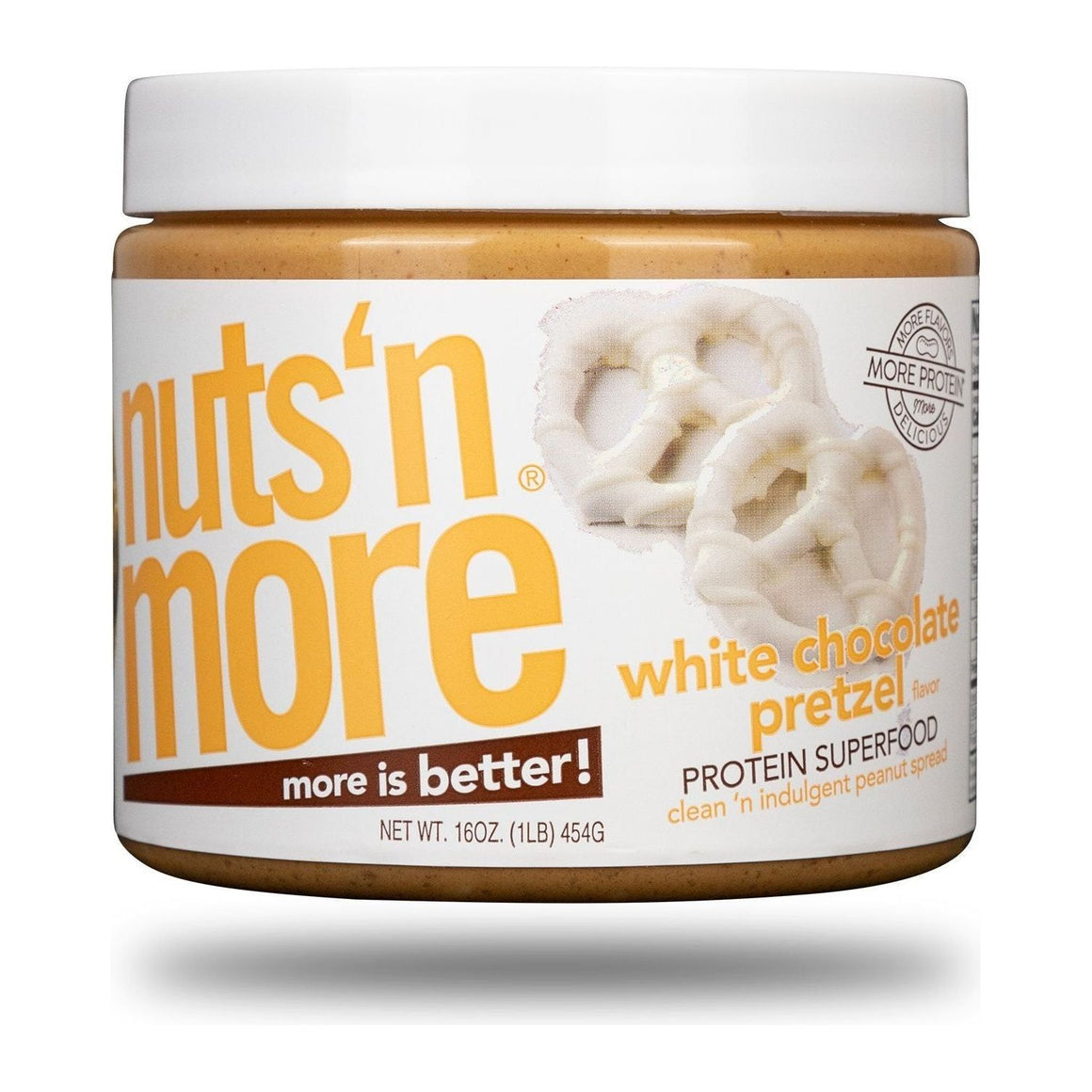 Nuts N More - Tartinade riche en protéines - Bretzel au chocolat blanc - 16 oz